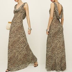 Reformation x Laura Harrier Cavallo Leopard Print Maxi Dress Size 2